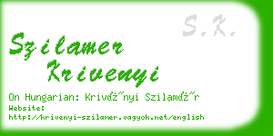 szilamer krivenyi business card